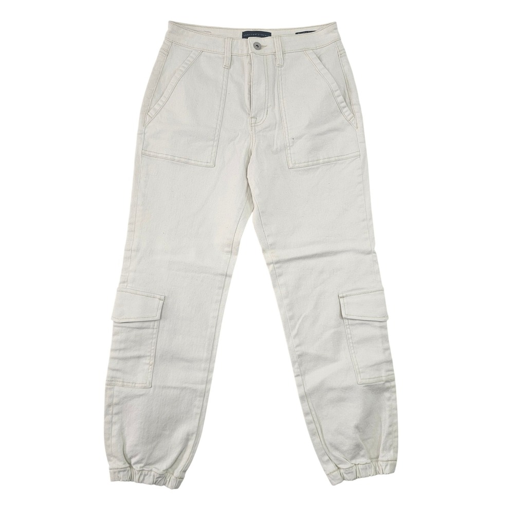 Sanctuary Denim Brooklyn Cargo High Rise Jogger Pants Cream Off‎ White Size 27
